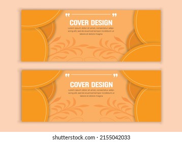 Modern vector template for social media cover, stories, banners, web banners, abstract orange shapes