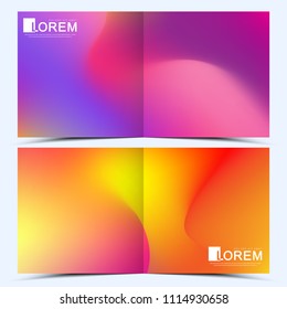 Modern vector template for square brochure, leaflet, cover, catalog, magazine or annual report. Abstract fluid 3d shapes vector trendy liquid colors backgrounds. Colored fluid graphic composition.