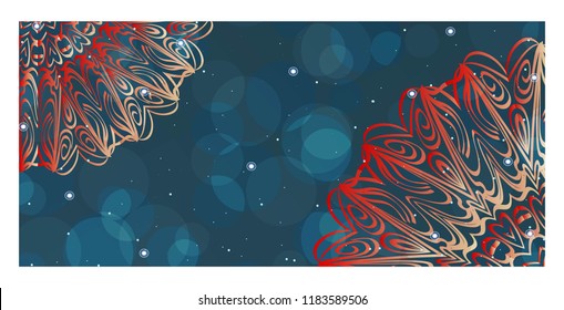 Modern Vector Template With Tribal Mandalas. For Brochure, Flyer, Cover, Magazine