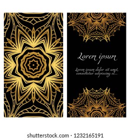 Modern Vector Template With Tribal Mandalas. For Brochure, Flyer, Cover, Magazine.