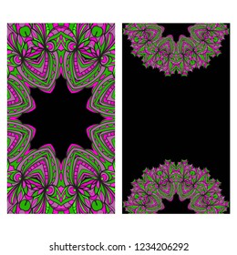 Modern Vector Template With Tribal Mandalas. For Brochure, Flyer, Cover, Magazine.