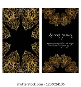 Modern Vector Template With Tribal Mandalas. For Brochure, Flyer, Cover, Magazine.