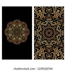 Modern Vector Template With Tribal Mandalas. For Brochure, Flyer, Cover, Magazine.