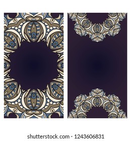 Modern Vector Template With Tribal Mandalas. For Brochure, Flyer, Cover, Magazine.