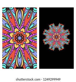 Modern Vector Template With Tribal Mandalas. For Brochure, Flyer, Cover, Magazine.