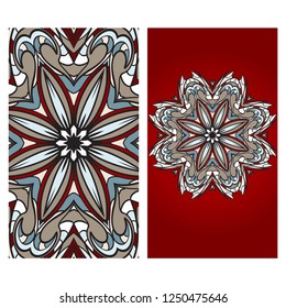 Modern Vector Template With Tribal Mandalas. For Brochure, Flyer, Cover, Magazine.
