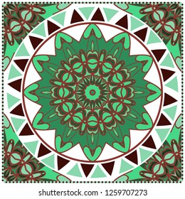 Modern Vector Template With Tribal Mandalas. For Brochure, Flyer, Cover, Magazine