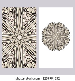 Modern Vector Template With Tribal Mandalas. For Brochure, Flyer, Cover, Magazine.