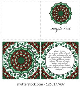 Modern Vector Template With Tribal Mandalas. For Brochure, Flyer, Cover, Magazine