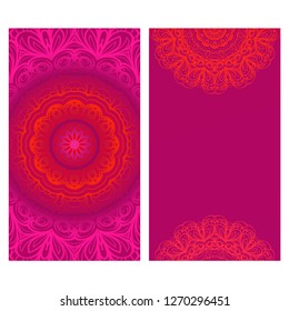 Modern Vector Template With Tribal Mandalas. For Brochure, Flyer, Cover, Magazine. Red color. Modern Vector Template With Tribal Mandalas. For Brochure, Flyer, Cover, Magazine. Red color.