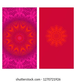 Modern Vector Template With Tribal Mandalas. For Brochure, Flyer, Cover, Magazine. Red color.