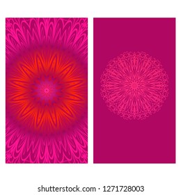 Modern Vector Template With Tribal Mandalas. For Brochure, Flyer, Cover, Magazine. Red color.