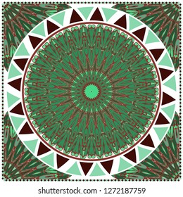 Modern Vector Template With Tribal Mandalas. For Brochure, Flyer, Cover, Magazine