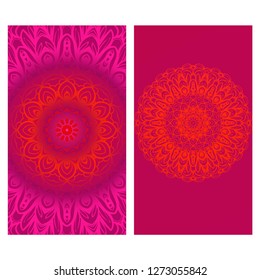 Modern Vector Template With Tribal Mandalas. For Brochure, Flyer, Cover, Magazine. Red color.