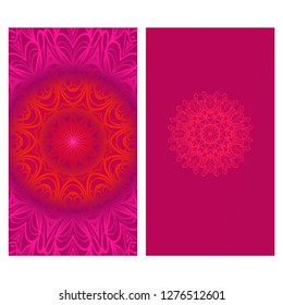 Modern Vector Template With Tribal Mandalas. For Brochure, Flyer, Cover, Magazine. Red color.