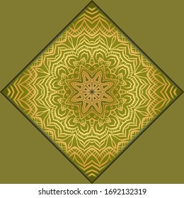 Moderna Plantilla Vectora Con Mandalas Tribales. Folleto, Volante, Portada, Revista