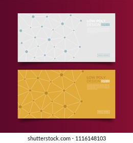 Modern vector templates. Abstract geometric background with connected lines and dots. Business, science, medicine, Molecule and technology design.