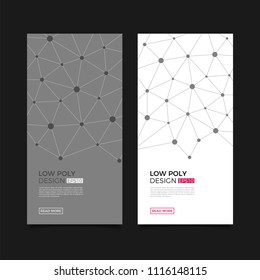 Modern vector templates. Abstract geometric background with connected lines and dots. Business, science, medicine, Molecule and technology design.