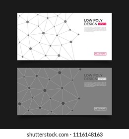 Modern vector templates. Abstract geometric background with connected lines and dots. Business, science, medicine, Molecule and technology design.