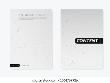 Modern vector templates for brochure cover in A4 size. Minimalistic polygonal background with connected lines and dots.