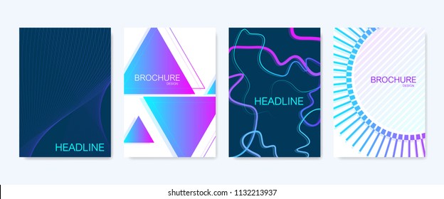 Modern vector templates for brochure, cover, banner, flyer, annual report, leaflet. Abstract art composition with hexagons, connecting lines and dots. Wave flow. Digital technology or medical concept
