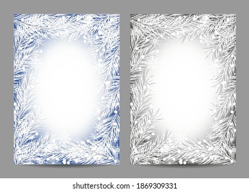 Plantillas vectoriales modernas para portafolletos de tamaño A4. Hermoso patrón invernal