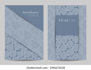 Modern vector templates for brochure cover in A4 size with beautiful flowers