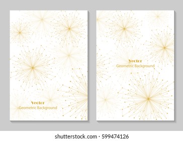 Modern vector templates for brochure cover in A4 size. Abstract geometric background with connected lines and dots. Business, science, medicine and technology design.