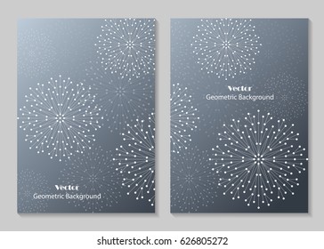 Modern vector templates for brochure cover in A4 size. Abstract geometric forms with connected lines and dots. Business, science, medicine and technology design.