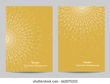 Modern vector templates for brochure cover in A4 size. Abstract geometric background with connected lines and dots. Business, science, medicine and technology design.