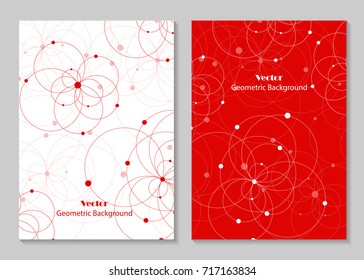 Modern vector templates for brochure cover in A4 size. Abstract geometric background with connected lines and dots. Business, science, medicine and technology design.