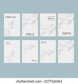 Modern vector templates for brochure, flyer, cover magazine. Molecule structure with connected dots and lines. Abstract communication background