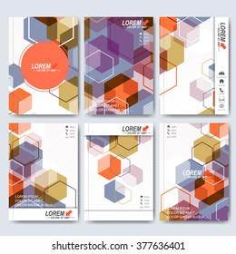 Modern vector templates for brochure, flyer, cover magazine or report in A4 size. Business, science, medicine and technology design . Vector illustration.