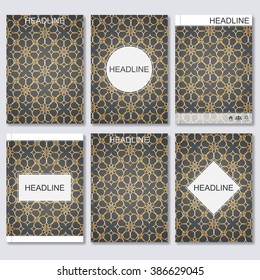 Modern vector templates for brochure, flyer, cover magazine or report in A4 size.Abstract pattern illustration in arabian style