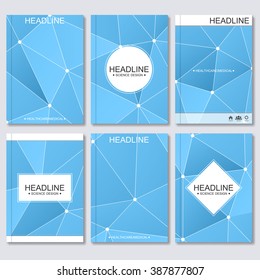 Modern vector templates for brochure, flyer, cover magazine or report in A4 size. Molecule structure and communication, Science vector background.