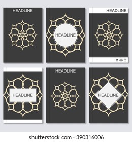 Modern vector templates for brochure, flyer, cover magazine or report in A4 size.Abstract pattern illustration in arabian style