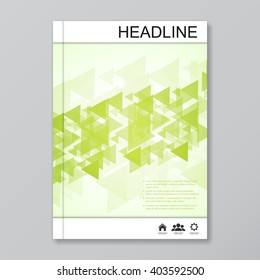  Modern vector templates for brochure, flyer, cover magazine or report in A4 size. Abstract geometric background with triangles.