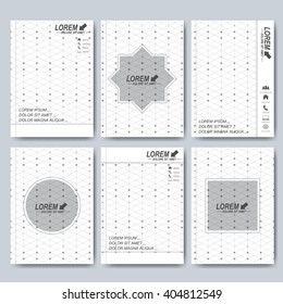 Modern vector templates for brochure, flyer, cover magazine or report in A4 size. Business, science, medicine and technology design. Clean cover layout. Connected lines with dots.