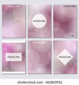 Modern vector templates for brochure, flyer, cover magazine or report in A4 size, Abstract blurred background..