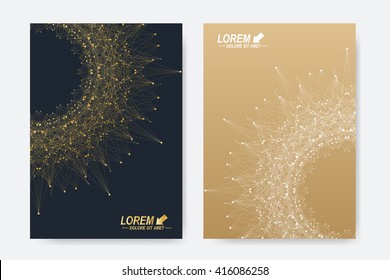 Modern vector templates for brochure, Leaflet, flyer, cover, magazine or annual report in A4 size. Business, science, medicine and technology design book layout. Abstract presentation with round form.