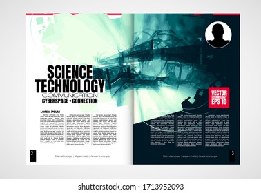 Modern vector templates for brochure, magazine, flyer, booklet with 3D rendering technology concept