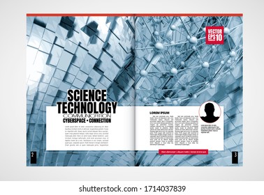 Modern vector templates for brochure, magazine, flyer, booklet with 3D rendering technology concept