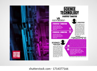 Modern vector templates for brochure, magazine, flyer, booklet with 3D rendering technology concept