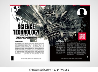 Modern vector templates for brochure, magazine, flyer, booklet with 3D rendering technology concept