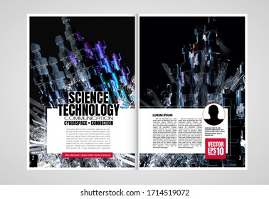 Modern vector templates for brochure, magazine, flyer, booklet with 3D rendering technology concept