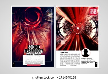 Modern vector templates for brochure, magazine, flyer, booklet with 3D rendering technology concept