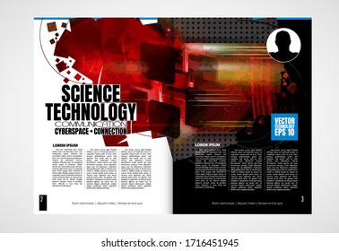 Modern vector templates for brochure, magazine, flyer, booklet with 3D rendering technology concept