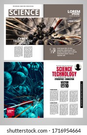 Modern vector templates for brochure, magazine, flyer, booklet with 3D rendering technology concept