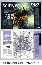 Modern vector templates for brochure, magazine, flyer, booklet with 3D rendering technology concept