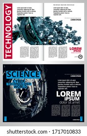 Modern vector templates for brochure, magazine, flyer, booklet with 3D rendering technology concept